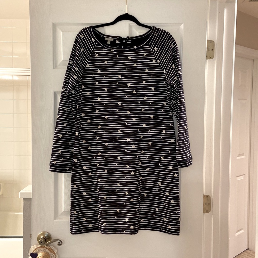 T by Talbots long sleeve mixed print dress NWT